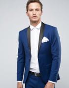 Selected Homme Super Skinny Tuxedo Suit Jacket - Navy