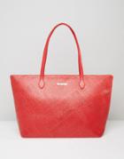 Love Moschino Logo Stamp Tote Bag - Red