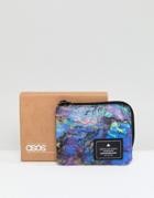 Asos Zip Around Wallet In Multi Color Oil Print - Multi