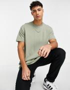 Brave Soul Oversized T-shirt In Washed Sage Green