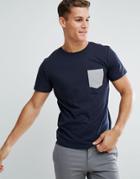 Jack And Jones Contrast Chest Pocket T-shirt - Navy