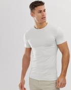 Asos Design Organic Muscle Fit T-shirt With Crew Neck In Gray - Green