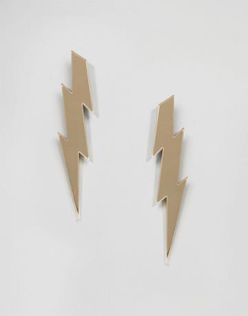 Suzywan Halloween Lightning Bolt Earrings - Gold