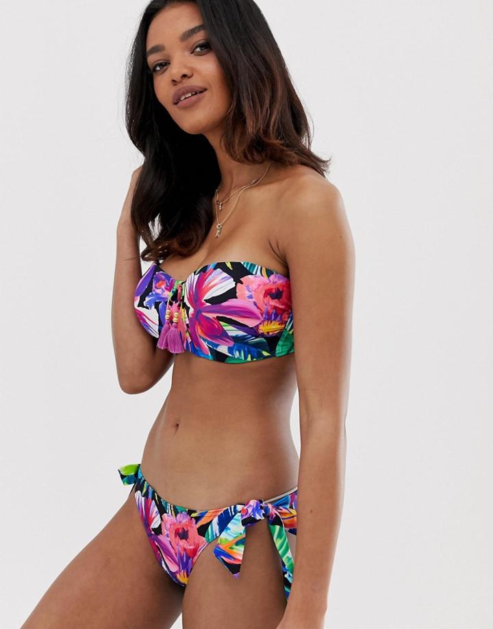 Figleaves Tropical Tie Side Bikini Bottom In Multi - Multi