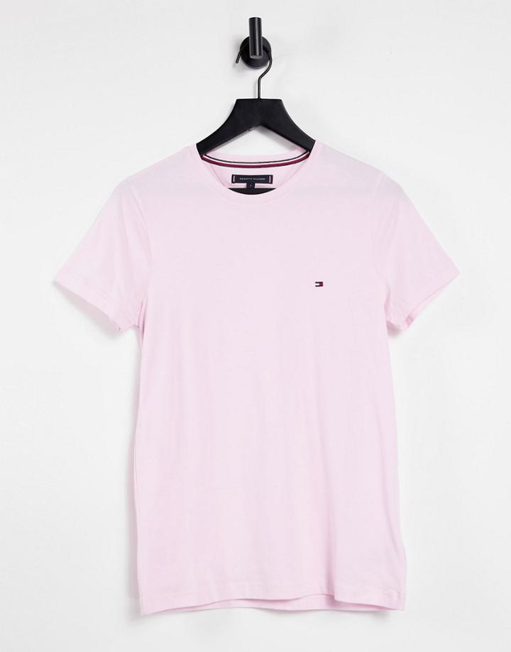 Tommy Hilfiger Icon Logo Stretch Slim Fit T-shirt In Light Pink