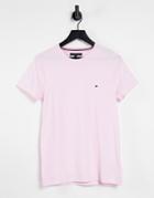 Tommy Hilfiger Icon Logo Stretch Slim Fit T-shirt In Light Pink