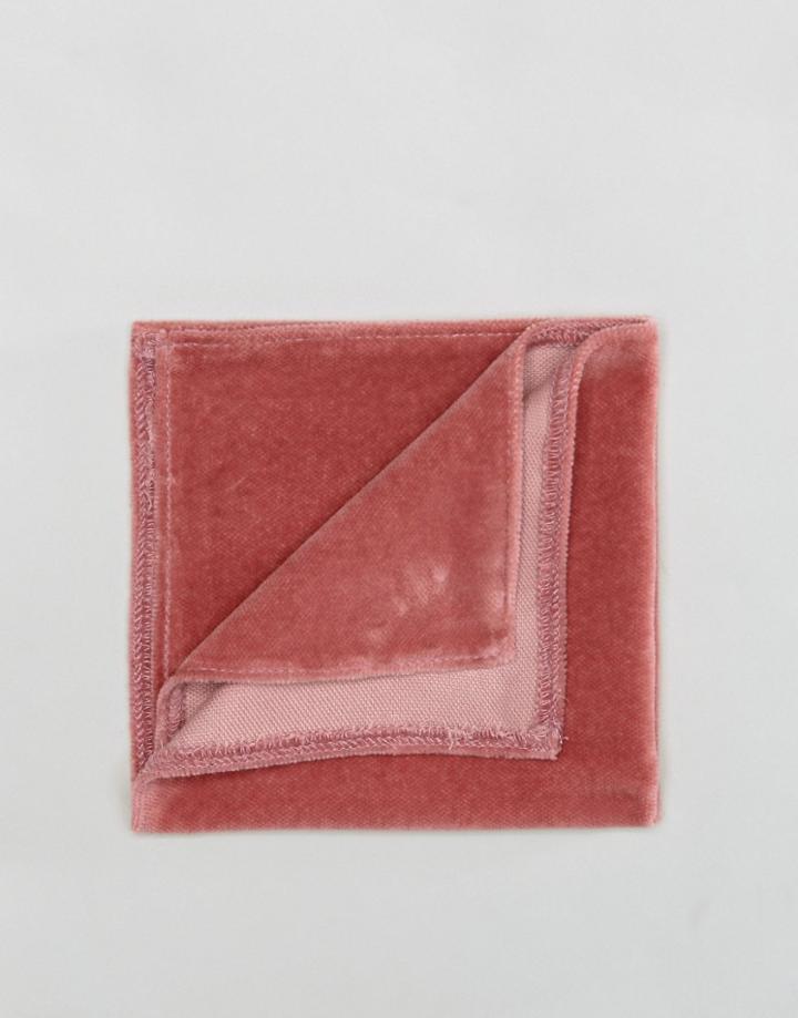 Noose & Monkey Velvet Pocket Square - Pink
