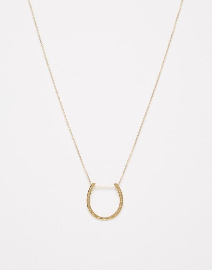 Orelia Long Horsehoe Pendant Necklace - Gold