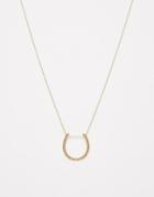 Orelia Long Horsehoe Pendant Necklace - Gold