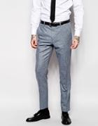 Asos Slim Fit Suit Pants In 100% Silk - Blue