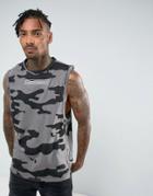 Night Addict Camo Sleeveless Tank - Gray