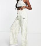 The North Face Straight Leg Sweatpants In Beige And White Tie Dye Exclusive At Asos-neutral