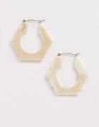 Nylon Geometric Marble Earrings-cream