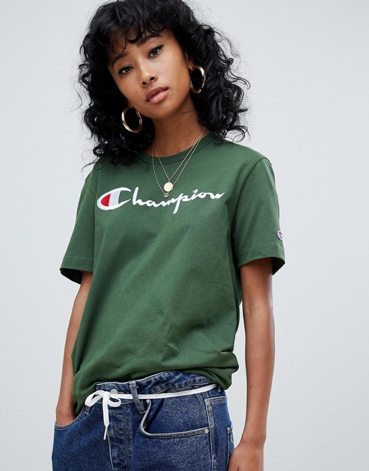 Champion Oversized T-shirt With Front Logo - Green