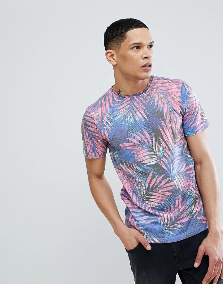 Another Influence All Over Tropical Print T-shirt - Pink
