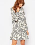 Vero Moda Paisley Print Drop Waist Dress - Moonbeam