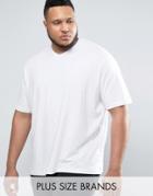 Jacamo Plus T-shirt With V-neck In White - White