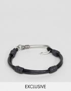Seven London Leather Hook Bracelet In Black - Black
