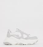 Asos Design Wide Fit Sneakers In White Mix Mesh With Chunky Sole