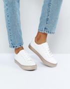 New Look Rose Gold Sole Sneaker - White