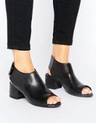 H By Hudson Leather Kitten Heel Sandal - Black