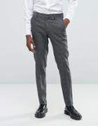 Asos Skinny Suit Pants In Gray Fleck Herringbone - Gray