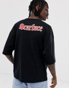 Asos Design Scarface Oversized T-shirt With Photographic And Back Print-black