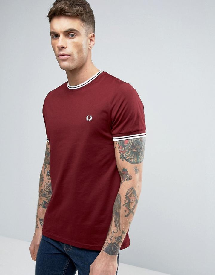 Fred Perry Twin Tipped T-shirt In Red - Red