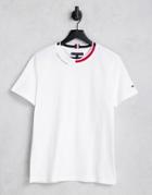 Tommy Hilfiger Icon Jacquard Collar T-shirt In White