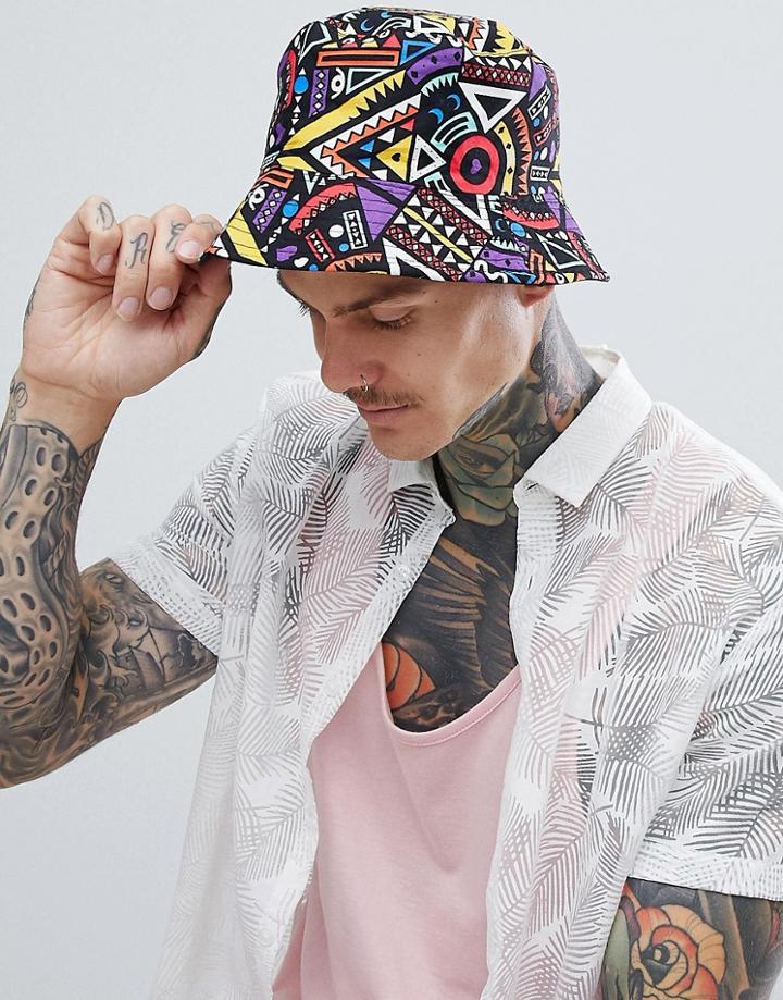 7x Geo-tribal Print Bucket Hat - Multi