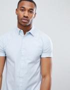 New Look Muscle Fit Oxford Shirt In Light Blue - Blue