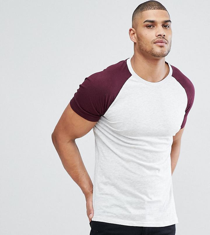 Brave Soul Tall Raglan T-shirt - Gray