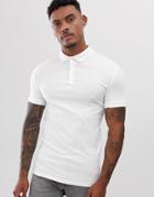 Asos Design Organic Muscle Fit Jersey Polo In White - White