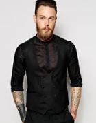 Noose & Monkey Tuxedo Vest With Stretch In Super Skinny Fit - Black