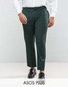 Asos Plus Slim Suit Pants In Green - Green