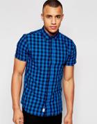 Jack & Jones Short Sleeve Check Shirt - Navyv Blazer