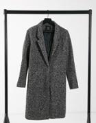 Qed London Formal Coat In Gray-grey