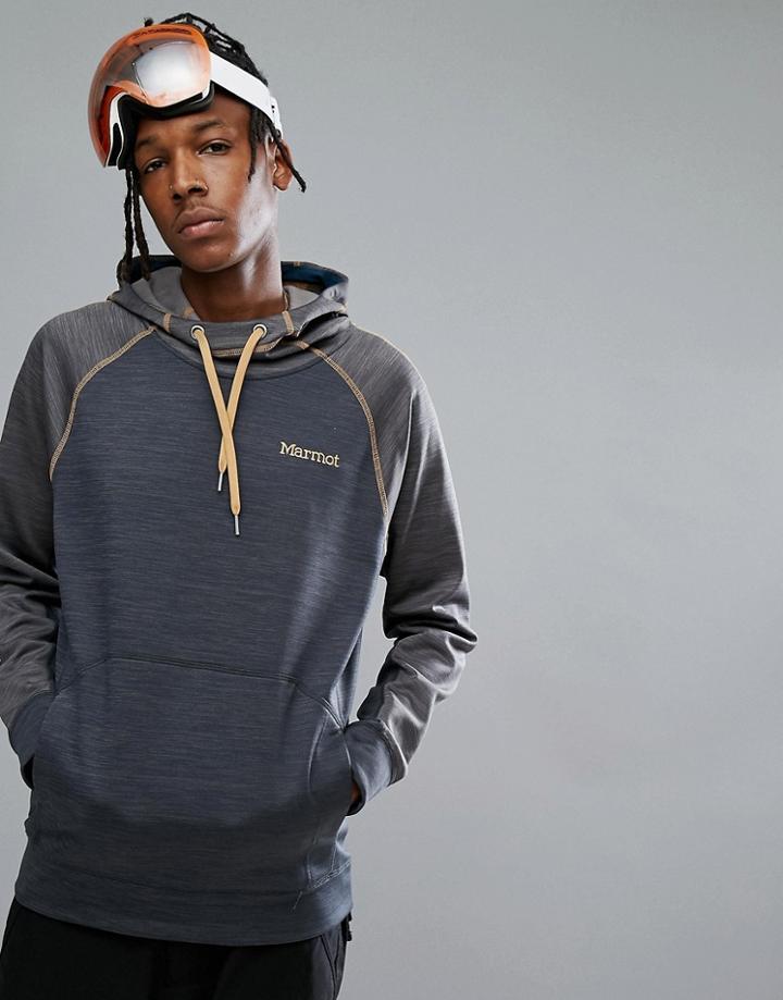 Marmot Cottonwood Performance Hoodie Raglan In Blue/gray - Blue