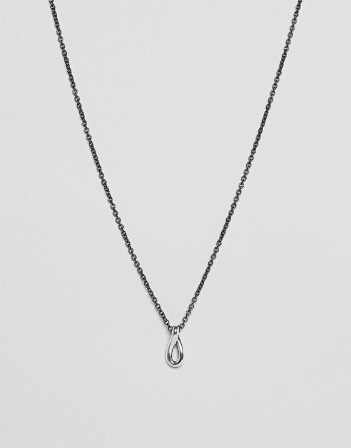 Icon Brand Premium Infinity Loop Pendant Necklace In Gunmetal - Silver