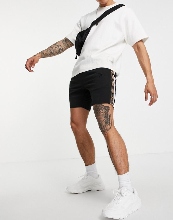 Siksilk Jacquard Retro Shorts In Black