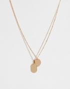 Pieces Multi Row Pendant Necklace-gold