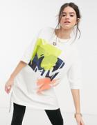 River Island Mtv Oversized T-shirt In White