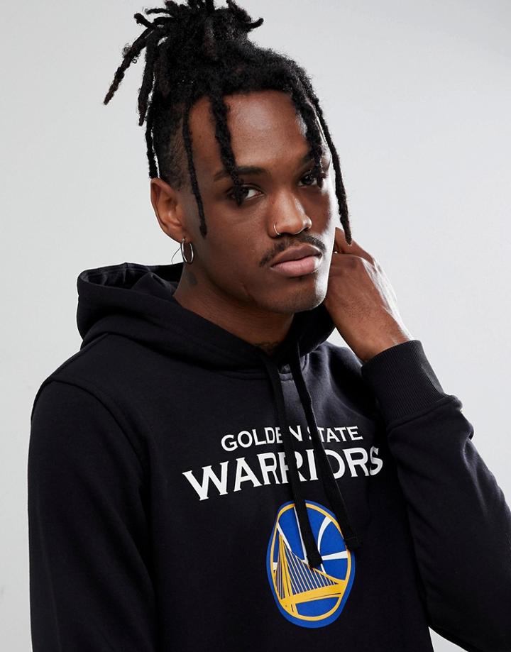 New Era Nba Golden State Warriors Hoodie In Black - Black