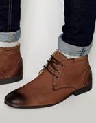 Asos Chukka Boots In Leather - Brown
