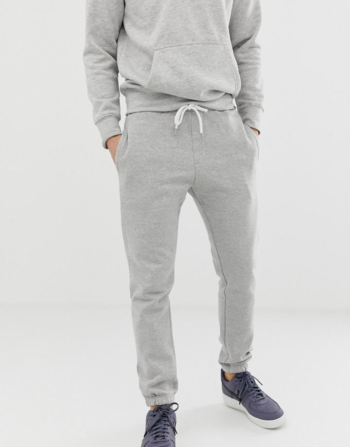 Pull & Bear Sweatpants With Logo In Gray - Gray