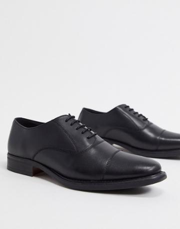 Redfoot Smart Leather Derby Lace Up Shoes In Black