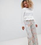 New Look Petite Floral Wide Leg Pants - Multi