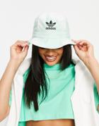 Adidas Originals Logo Bucket Hat In Pastel Wash-green