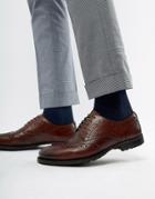 Walk London Samuel Brogues In Brown Etched - Brown