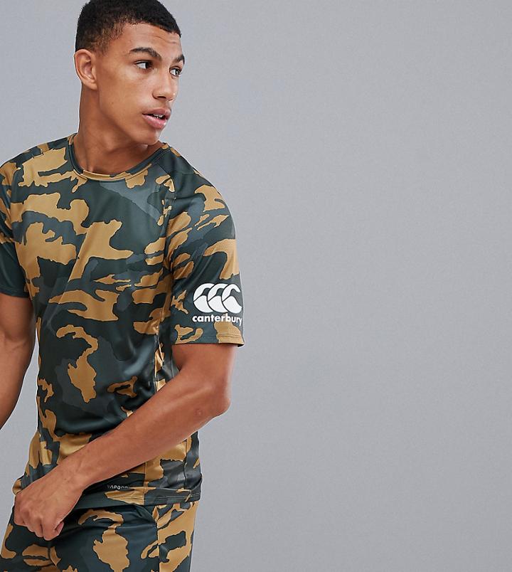 Canterbury Vapodri Camo Superlight T-shirt In Khaki Exclusive To Asos - Green